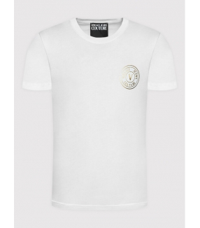 VERSACE JEANS T-shirt Vemblem Thick Foil Bianco Regular Fit