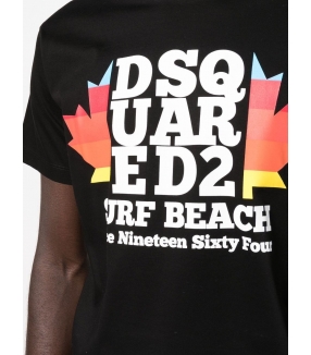 DSQUARED2 - T-SHIRT NERA SURF BEACH